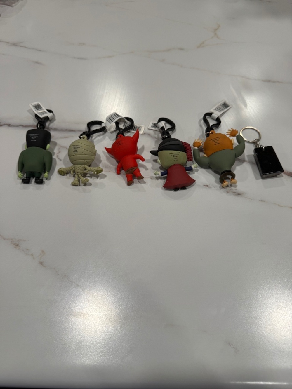 5 Key Chains, Devil, Werewolf, Mummy, Phantom of the Opera & Frankenstein